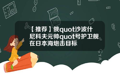 【推荐】俄quot沙波什尼科夫元帅quot号护卫舰在日本海炮击目标