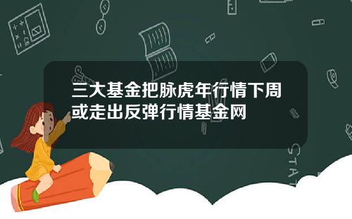 三大基金把脉虎年行情下周或走出反弹行情基金网