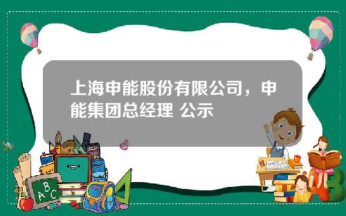 上海申能股份有限公司，申能集团总经理 公示