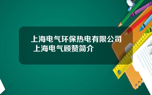 上海电气环保热电有限公司 上海电气顾赞简介