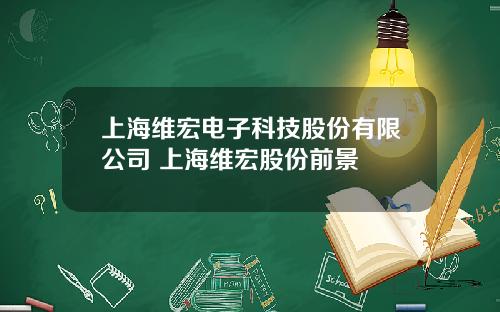 上海维宏电子科技股份有限公司 上海维宏股份前景