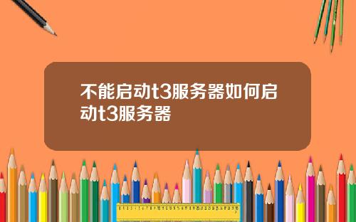 不能启动t3服务器如何启动t3服务器