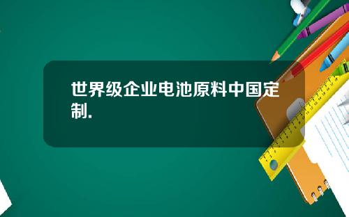 世界级企业电池原料中国定制.