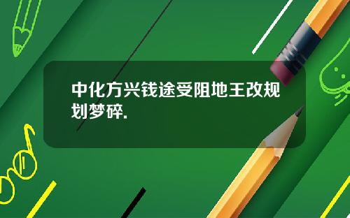 中化方兴钱途受阻地王改规划梦碎.