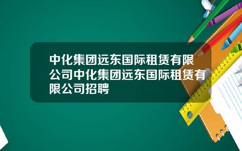 中化集团远东国际租赁有限公司中化集团远东国际租赁有限公司招聘