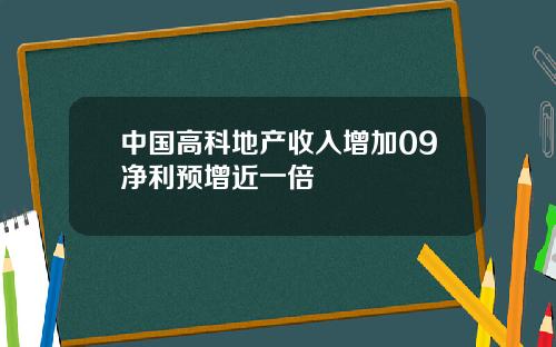 中国高科地产收入增加09净利预增近一倍