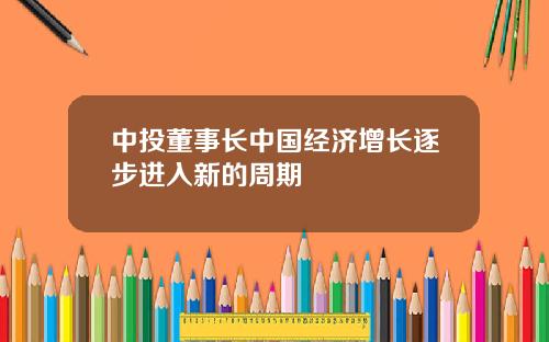 中投董事长中国经济增长逐步进入新的周期