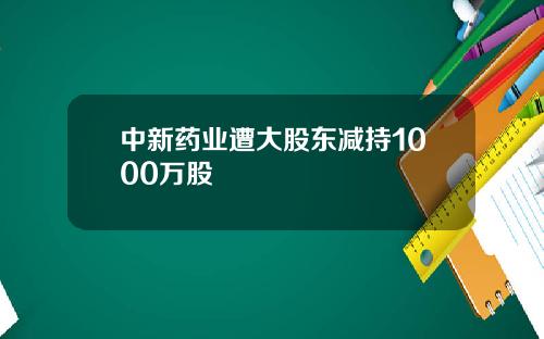 中新药业遭大股东减持1000万股