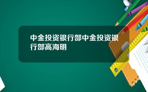 中金投资银行部中金投资银行部高海明