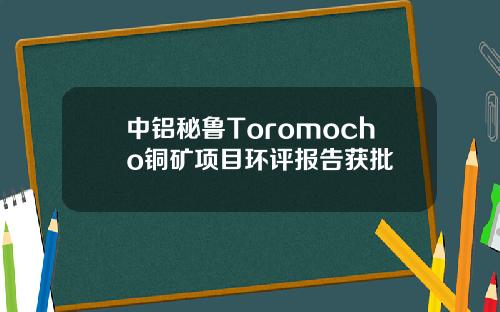 中铝秘鲁Toromocho铜矿项目环评报告获批