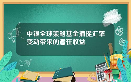 中银全球策略基金捕捉汇率变动带来的潜在收益