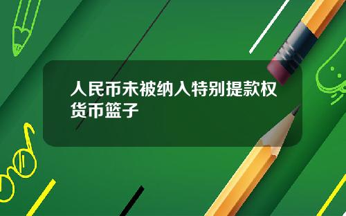 人民币未被纳入特别提款权货币篮子