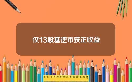 仅13股基逆市获正收益