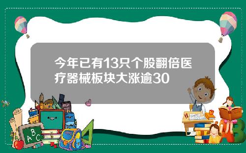 今年已有13只个股翻倍医疗器械板块大涨逾30