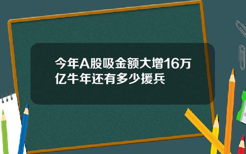 今年A股吸金额大增16万亿牛年还有多少援兵