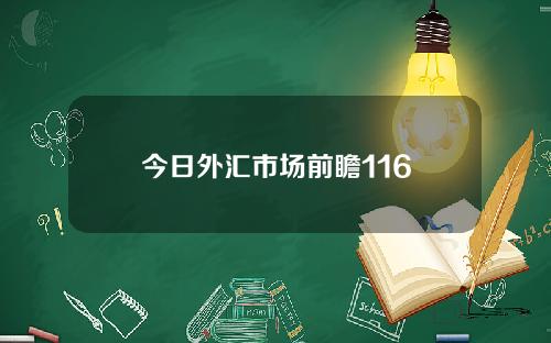 今日外汇市场前瞻116