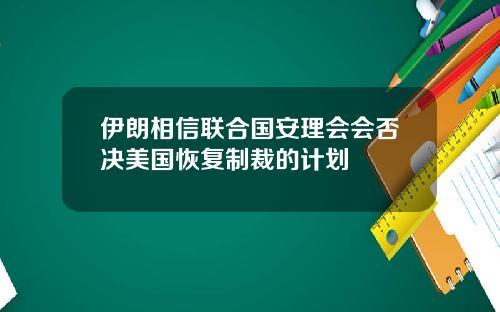 伊朗相信联合国安理会会否决美国恢复制裁的计划