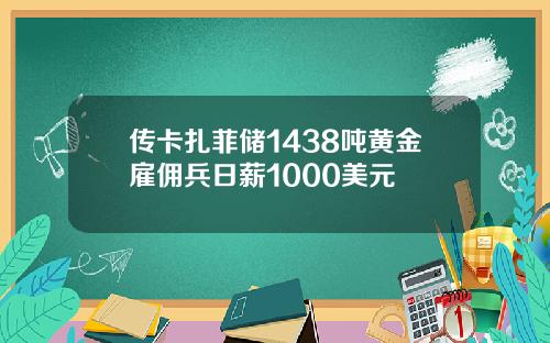 传卡扎菲储1438吨黄金雇佣兵日薪1000美元