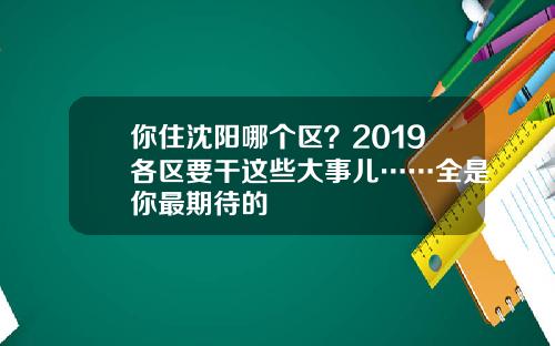 你住沈阳哪个区？2019各区要干这些大事儿……全是你最期待的