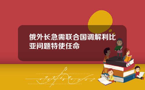 俄外长急需联合国调解利比亚问题特使任命