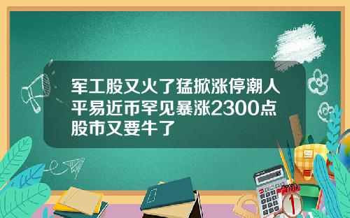 军工股又火了猛掀涨停潮人平易近币罕见暴涨2300点股市又要牛了