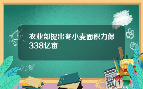 农业部提出冬小麦面积力保338亿亩