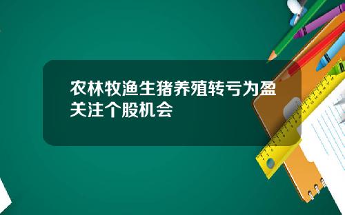 农林牧渔生猪养殖转亏为盈关注个股机会