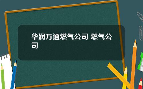 华润万通燃气公司 燃气公司