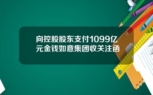 向控股股东支付1099亿元金钱如意集团收关注函