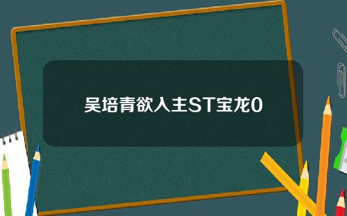 吴培青欲入主ST宝龙0