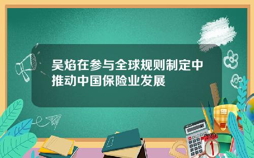 吴焰在参与全球规则制定中推动中国保险业发展