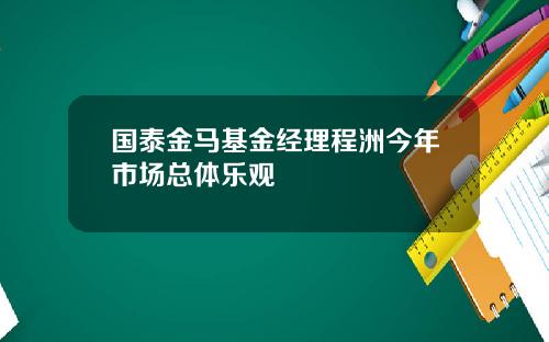 国泰金马基金经理程洲今年市场总体乐观