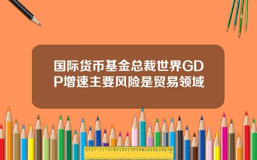 国际货币基金总裁世界GDP增速主要风险是贸易领域