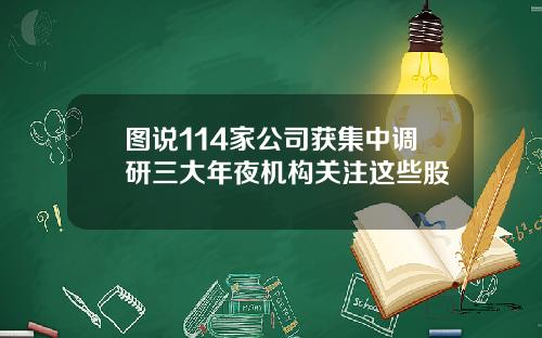 图说114家公司获集中调研三大年夜机构关注这些股