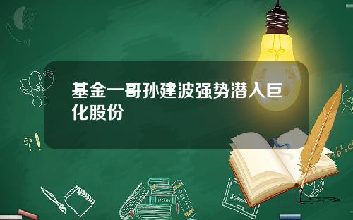 基金一哥孙建波强势潜入巨化股份