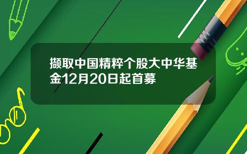 撷取中国精粹个股大中华基金12月20日起首募