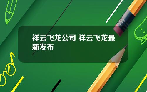 祥云飞龙公司 祥云飞龙最新发布