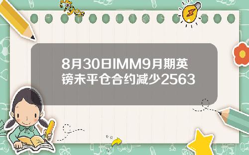 8月30日IMM9月期英镑未平仓合约减少2563