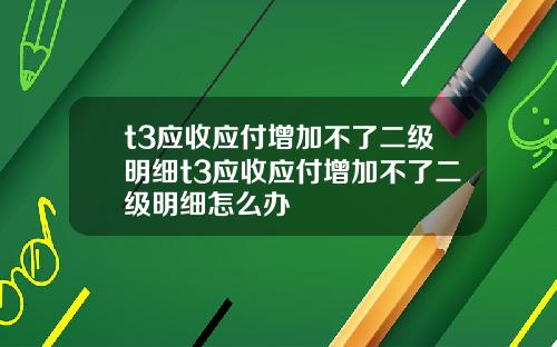 t3应收应付增加不了二级明细t3应收应付增加不了二级明细怎么办