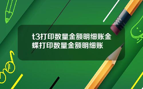 t3打印数量金额明细账金蝶打印数量金额明细账