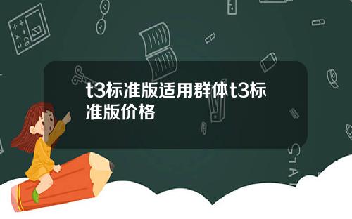 t3标准版适用群体t3标准版价格