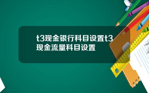 t3现金银行科目设置t3现金流量科目设置