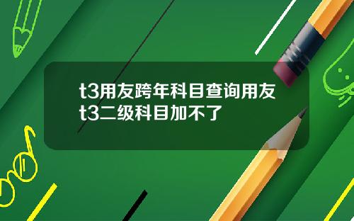 t3用友跨年科目查询用友t3二级科目加不了