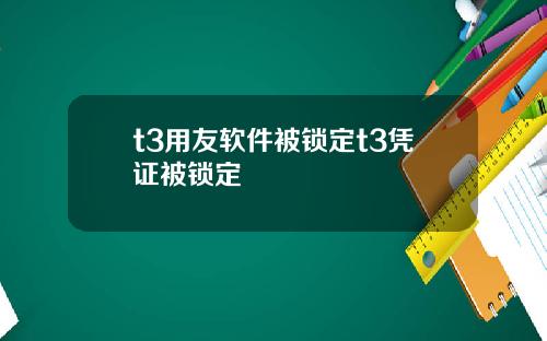 t3用友软件被锁定t3凭证被锁定