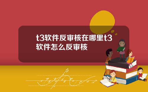 t3软件反审核在哪里t3软件怎么反审核