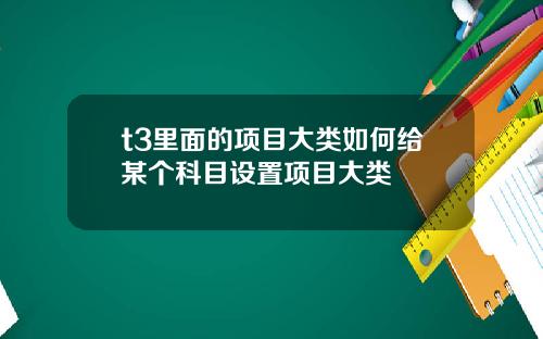 t3里面的项目大类如何给某个科目设置项目大类