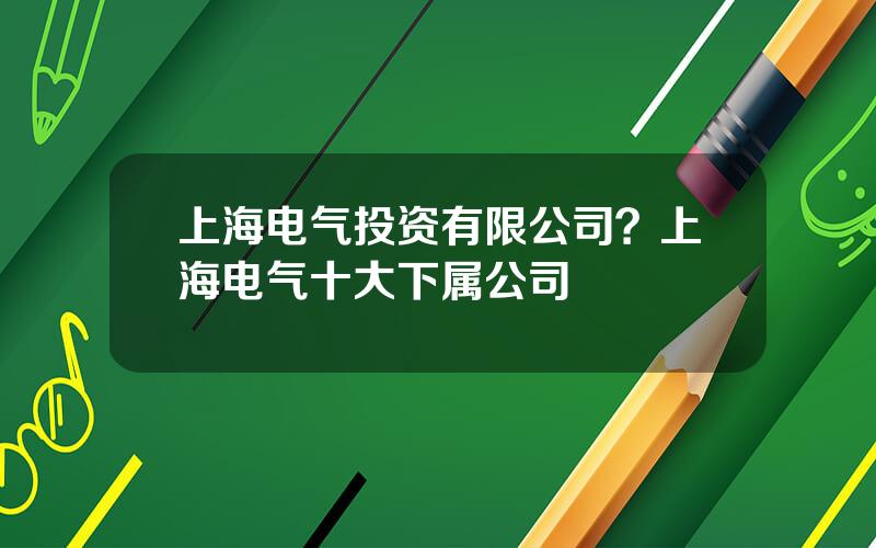 上海电气投资有限公司？上海电气十大下属公司