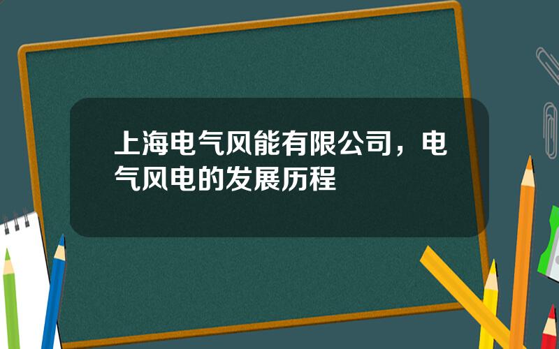 上海电气风能有限公司，电气风电的发展历程