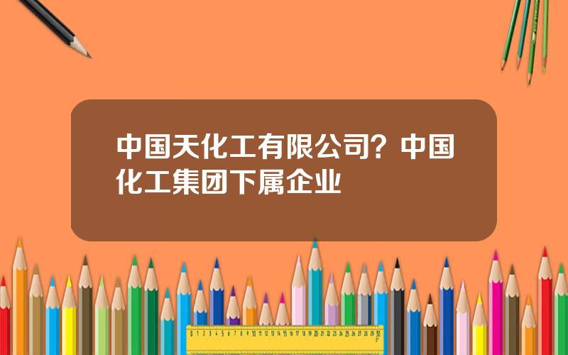 中国天化工有限公司？中国化工集团下属企业