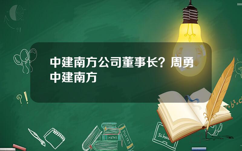 中建南方公司董事长？周勇中建南方